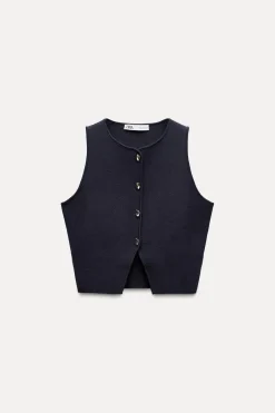 New TOP CHALECO PUNTO BOTONES Mujer Cárdigan / Jerséis|Punto