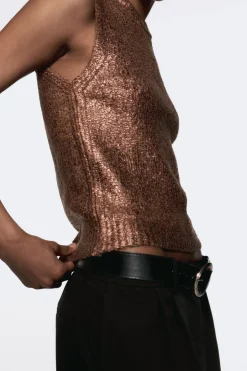 Sale TOP CHALECO PUNTO FOIL Mujer Cárdigan / Jerséis|Punto