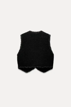 Fashion TOP CHALECO PUNTO HILO METALIZADO Mujer Cárdigan / Jerséis|Punto