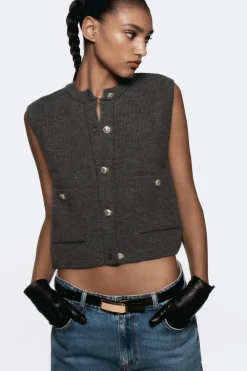 Clearance TOP CHALECO PUNTO LISO Mujer Cárdigan / Jerséis|Punto