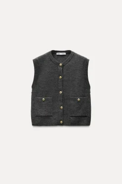 Clearance TOP CHALECO PUNTO LISO Mujer Cárdigan / Jerséis|Punto