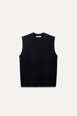 New TOP CHALECO PUNTO LISO Mujer Cárdigan / Jerséis|Punto