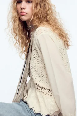 Hot TOP COMBINADO PUNTO POINTELLE Mujer Cárdigan / Jerséis|Punto