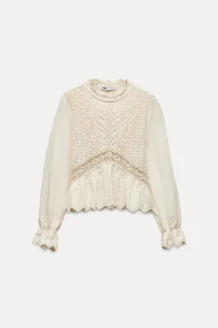 Hot TOP COMBINADO PUNTO POINTELLE Mujer Cárdigan / Jerséis|Punto