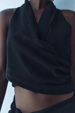 Online TOP CON LINO ZW COLLECTION Mujer Tops / Bodies