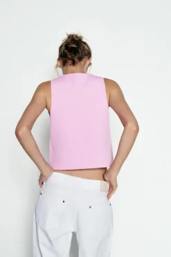 Sale TOP CORTO PUNTO LISO Mujer Cárdigan / Jerséis|Punto