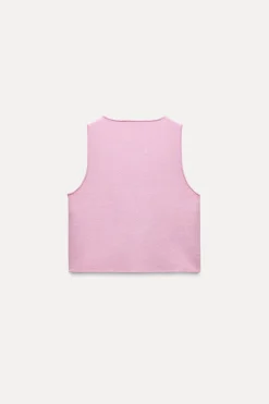 Sale TOP CORTO PUNTO LISO Mujer Cárdigan / Jerséis|Punto