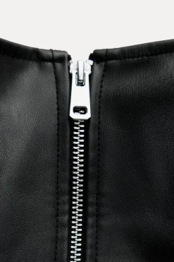 Sale TOP CREMALLERA EFECTO PIEL ZW COLLECTION Mujer Tops / Bodies