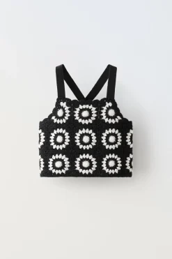 Niños ZARA 6 - 14 Años·Punto|6 - 14 Años·Camisetas<TOP CROCHET FLORES