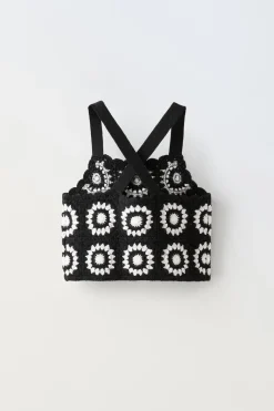 Niños ZARA 6 - 14 Años·Punto|6 - 14 Años·Camisetas<TOP CROCHET FLORES