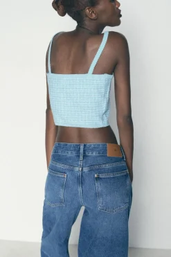 Fashion TOP CROP PUNTO Mujer Cárdigan / Jerséis|Punto