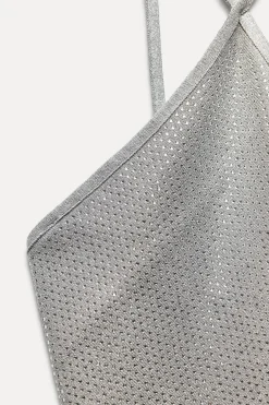 Discount TOP CROP PUNTO ESPALDA ABIERTA BRILLOS Mujer Cárdigan / Jerséis|Punto