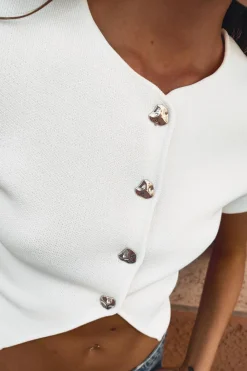 Outlet TOP CROP PUNTO LISO Mujer Cárdigan / Jerséis|Punto