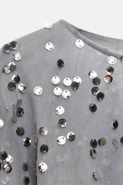 New TOP CROP TUL LENTEJUELAS Mujer Tops / Bodies