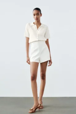 New TOP CUELLO POLO PUNTO LISO Mujer Cárdigan / Jerséis|Punto