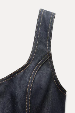 Sale TOP DENIM CREMALLERA ZW COLLECTION Mujer Tops / Bodies