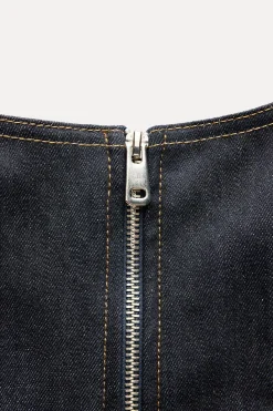 Sale TOP DENIM CREMALLERA ZW COLLECTION Mujer Tops / Bodies