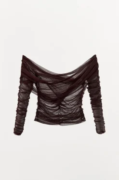 Clearance TOP DRAPEADO CRUZADO SEDA 100% Mujer Tops / Bodies|Lenceria