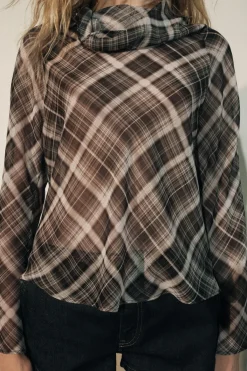 Fashion TOP DRAPEADO ESTAMPADO ZW COLLECTION Mujer Tops / Bodies