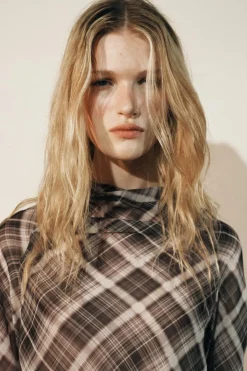 Fashion TOP DRAPEADO ESTAMPADO ZW COLLECTION Mujer Tops / Bodies