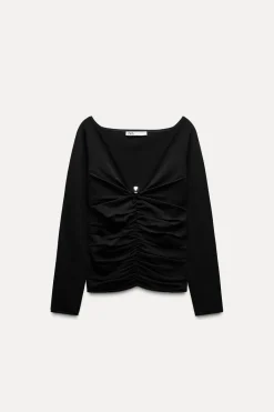 Discount TOP DRAPEADO PUNTO APLIQUE BOLA Mujer Cárdigan / Jerséis|Punto