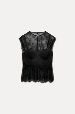 Clearance TOP ENCAJE COMBINADO Mujer Tops / Bodies