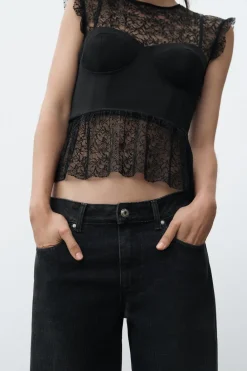 Sale TOP ENCAJE COMBINADO Mujer Tops / Bodies