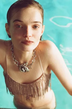 Sale TOP GEORGETTE FLECOS ABALORIOS Mujer Tops / Bodies