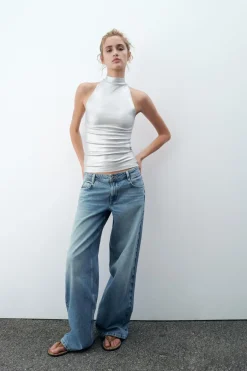 Clearance TOP HALTER CANALÉ FOIL Mujer Tops / Bodies