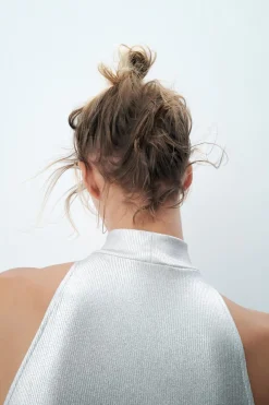 Clearance TOP HALTER CANALÉ FOIL Mujer Tops / Bodies