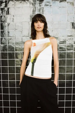 Sale TOP HALTER ESTAMPADO FLOR Mujer Tops / Bodies