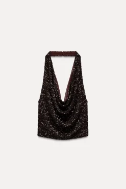 Hot TOP HALTER LENTEJUELAS Mujer Tops / Bodies