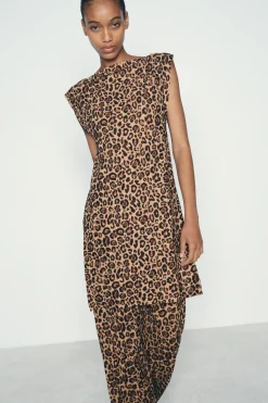 Hot TOP LARGO PUNTO ESTAMPADO ANIMAL Mujer Cárdigan / Jerséis|Punto