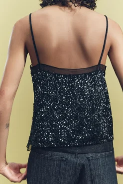 New TOP LENTEJUELAS ORGANZA ZW COLLECTION Mujer Tops / Bodies