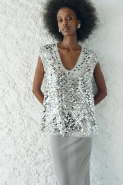 Hot TOP LENTEJUELAS ZW COLLECTION Mujer Tops / Bodies