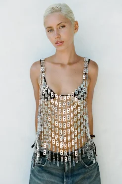 Discount TOP METÁLICO ESPEJOS Mujer Tops / Bodies