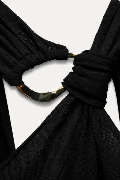 Hot TOP NUDO APLIQUE DORADO Mujer Cárdigan / Jerséis|Punto