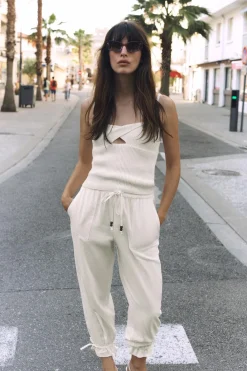 Best TOP NUDO PUNTO LISO CON LINO Mujer Cárdigan / Jerséis|Punto