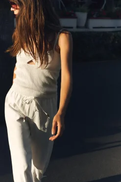 Best TOP NUDO PUNTO LISO CON LINO Mujer Cárdigan / Jerséis|Punto