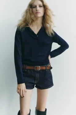 New TOP POLO PUNTO LISO Mujer Cárdigan / Jerséis|Punto