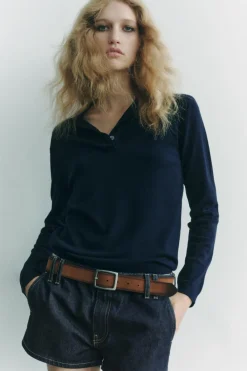 New TOP POLO PUNTO LISO Mujer Cárdigan / Jerséis|Punto