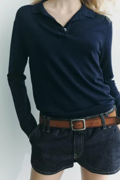 New TOP POLO PUNTO LISO Mujer Cárdigan / Jerséis|Punto