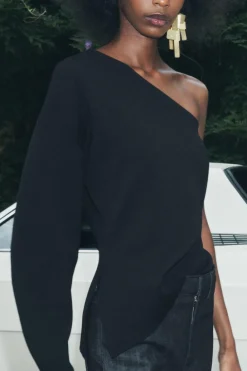 Discount TOP PUNTO ASIMÉTRICO Mujer Cárdigan / Jerséis|Punto