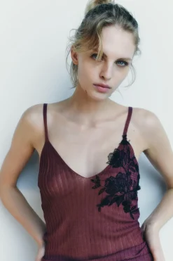 Fashion TOP PUNTO BORDADOS Mujer Tops / Bodies|Lenceria