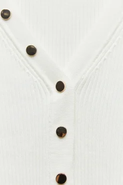 Outlet TOP PUNTO BOTONES DORADOS Mujer Cárdigan / Jerséis|Punto