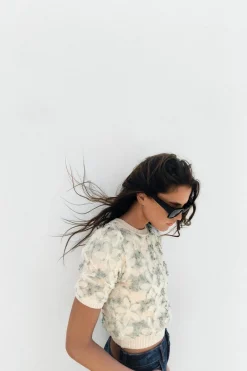 Hot TOP PUNTO COMBINADO BORDADOS LENTEJUELAS Mujer Cárdigan / Jerséis|Punto