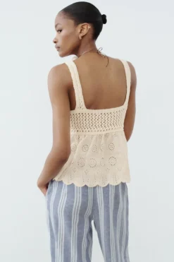 New TOP PUNTO COMBINADO BORDADOS PEFORADOS Mujer Cárdigan / Jerséis|Punto