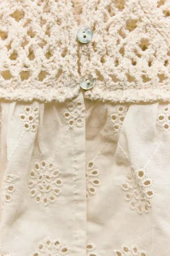 New TOP PUNTO COMBINADO BORDADOS PEFORADOS Mujer Cárdigan / Jerséis|Punto