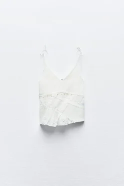 Discount TOP PUNTO COMBINADO BORDADOS PERFORADOS Mujer Cárdigan / Jerséis|Punto