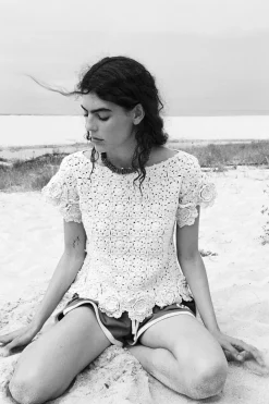 Discount TOP PUNTO CROCHET FLORES Mujer Cárdigan / Jerséis|Punto